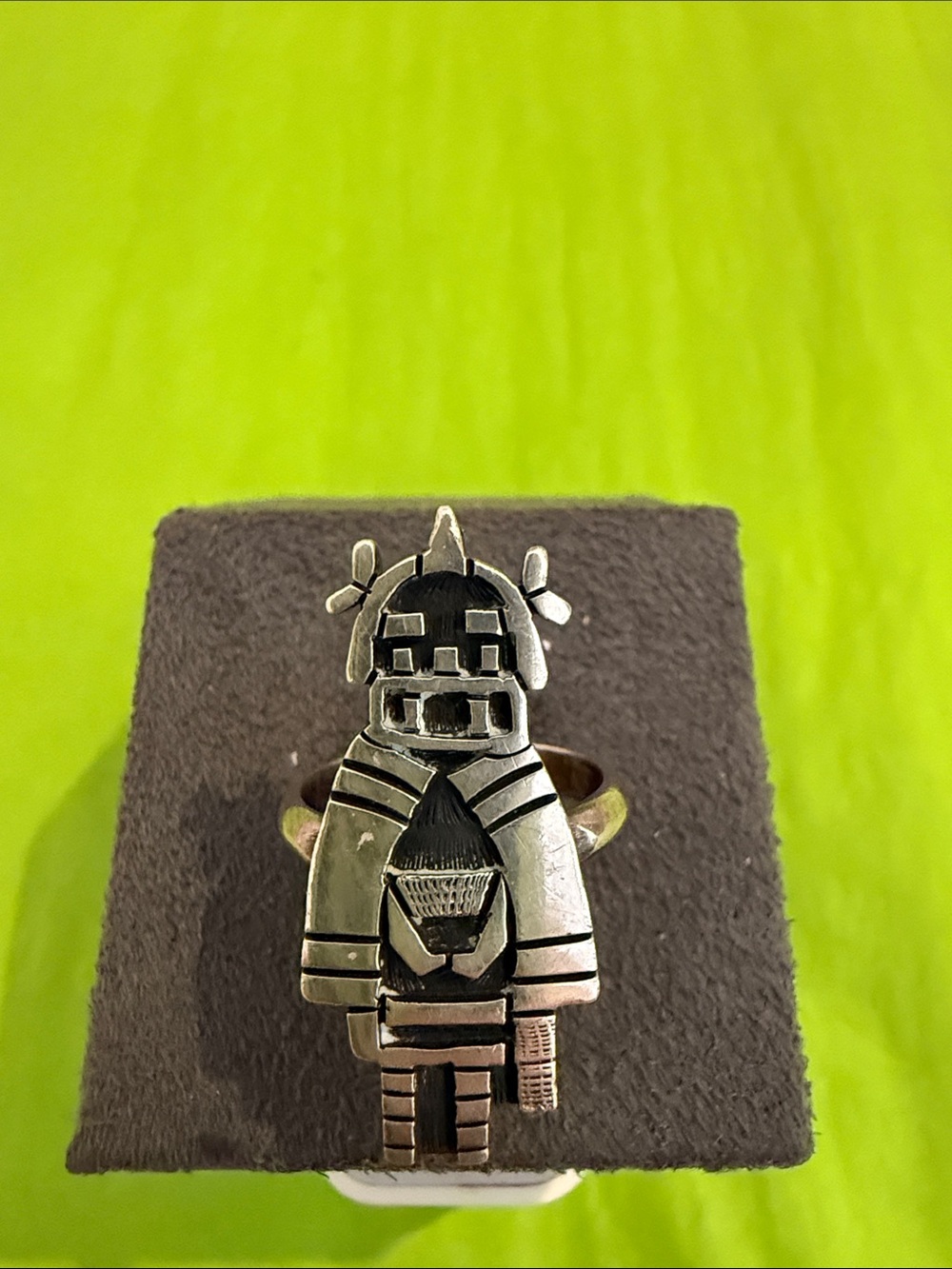 Silver Kachina-style Statement Ring